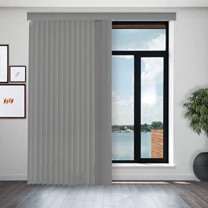 CHICOLOGY Vertical Blackout Blinds , Door Blinds & Shades, Window Shade for Sliding Doors, Oxford Grey (Vinyl) 78"W X 84"H