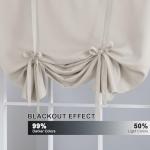 H.VERSAILTEX Blackout Room Darkening Curtain Balloon Curtains & Tie-up Curtains Bathroom Window Shades Short Rod Pocket Curtain Panel - 42" Wide by 63" Long - Solid in Ivory/Cream