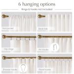 NICETOWN 230GSM Linen Blend Semi Sheer Curtains 96 inches Long, Back Tab & Rod Pocket with Pleat Tab Privacy Farmhouse Window Treatments Light Filtering for Living Room, W52 x L96, 2 Panels