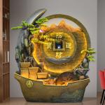 TWR water curtain wall water screen large floor ornament rockery fountain living room decoration