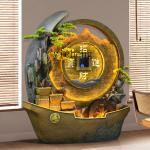 TWR water curtain wall water screen large floor ornament rockery fountain living room decoration