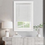 Cordless Light Filtering Mini Blinds for Indoor Windows - 32 Inch Width, 64 Inch Length, 1" Slat Size - Pearl White - Cordless GII Morningstar Window Blinds for Interior by Achim Home Decor