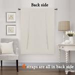 H.VERSAILTEX Blackout Room Darkening Curtain Balloon Curtains & Tie-up Curtains Bathroom Window Shades Short Rod Pocket Curtain Panel - 42" Wide by 63" Long - Solid in Ivory/Cream