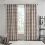 Madison Park Anaheim Cabin Plaid Curtain Window, Thermal Insulated Fleece Lining, Living Room Decor Room Darkening Drape for Bedroom, 1-Single Panel Pack, 50" x 84", Rod Pocket, Brown