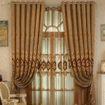 Amidoudou 1 Pair European Luxury Embroidered Curtains for Living Room Bedroom Chenille Curtains (Coffee,51x84 Inch)
