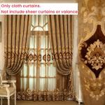 Amidoudou 1 Pair European Luxury Embroidered Curtains for Living Room Bedroom Chenille Curtains (Coffee,51x84 Inch)