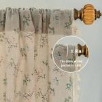 ENJOYBRIDAL Floral Boho Curtains 2 Panels Short 63 Inch Curtains Patterned Semi Sheer Living Room Drapes Farmhouse Bohemian Window Curtain Panels with Tassel Beige Rod Pocket Bedroom Drapes
