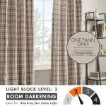 Madison Park Anaheim Cabin Plaid Curtain Window, Thermal Insulated Fleece Lining, Living Room Decor Room Darkening Drape for Bedroom, 1-Single Panel Pack, 50" x 84", Rod Pocket, Brown