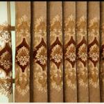 Amidoudou 1 Pair European Luxury Embroidered Curtains for Living Room Bedroom Chenille Curtains (Coffee,51x84 Inch)