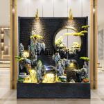 Water curtain wall, flowing water fountain, rockery ornament, living room and outdoor fish pond07