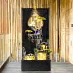 Water curtain wall, flowing water fountain, rockery ornament, living room and outdoor fish pond07