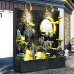 Water curtain wall, flowing water fountain, rockery ornament, living room and outdoor fish pond07
