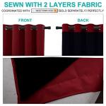 NICETOWN 100% Blackout Cold Blocking Curtains with Black Liner Backing, Thermal Insulated Curtains for Living Room, Noise Reducing Drapes, Burgundy Red, 52 inches x 84 inches Per Panel, Set of 2