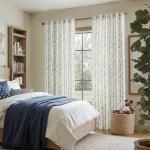 jinchan Linen Nursery Curtains for Living Room Boho Curtains for Bedroom Kids Room 84 Inches Long Geometric Printed Farmhouse Drapes Rod Pocket Window Treatment Curtain Set of 2 Panels Indigo-Gray