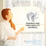 American Linen Café Curtains for Kitchen, Bathroom Curtains with Valance, Embroidered lace Border. (White)