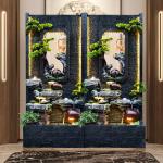 Large rockery water curtain wall ornament feng shui wall flowing water fountain lucky hotel villa club living room