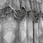 Petrichor Elegant Curtains with Gold Silver Threads 2 Panels Set - Luxury Window Treatment Attached Valance, Sheer Backing, and 2 Tie Backs for Bedroom and Living Room, 54x84 inches, Silver