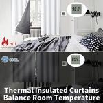 BGment White Blackout Curtains for Bedroom 63 Inch Long - Thermal Insulated Black Out Curtains Room Darkening Soundproof Rod Pocket Window Curtains for Living Room, Each Drape Panel 52 Inch Wide