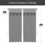 Petrichor Elegant Curtains with Gold Silver Threads 2 Panels Set - Luxury Window Treatment Attached Valance, Sheer Backing, and 2 Tie Backs for Bedroom and Living Room, 54x84 inches, Silver