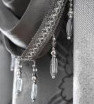 Petrichor Elegant Curtains with Gold Silver Threads 2 Panels Set - Luxury Window Treatment Attached Valance, Sheer Backing, and 2 Tie Backs for Bedroom and Living Room, 54x84 inches, Silver