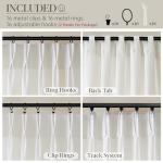 Pinch Pleated Linen Curtains 90 Inches Long for Living Dining Room Bedroom 2 Panel Set Natural Cream Birch Pinch Pleat Curtain 90 Inch Neutral Boho Floor to Ceiling Curtains Semi Sheer Linen Drapes