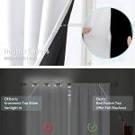 BGment White Blackout Curtains for Bedroom 63 Inch Long - Thermal Insulated Black Out Curtains Room Darkening Soundproof Rod Pocket Window Curtains for Living Room, Each Drape Panel 52 Inch Wide