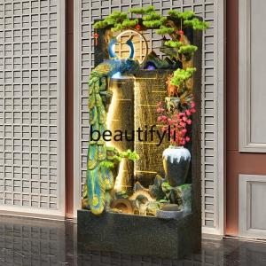Cy56  Water curtain wall, rockery, flowing water fountain landscaping foyer, landscape living room ornament