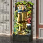 Cy56  Water curtain wall, rockery, flowing water fountain landscaping foyer, landscape living room ornament