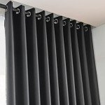 MOONVAN Windows Black Blackout Curtains 63 inches Long 2 Panels Set Grommet Blackout Drapes Energy Saving Noise Reducing Thermal Insulated for Bedroom Living Room Nursery