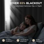 Joydeco Blackout Curtains 84 Inch Length 2 Panels Set, Thermal Insulated Long Curtains& Drapes 2 Burg, Room Darkening Grommet Drapes for Bedroom Living Room Window (Light Beige, W52 x L84 Inch)