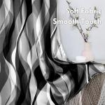 weesire Black and Grey Curtains Modern Striped Decorative 50% Light Blocking Darkening Grommet Grey Curtain for Living Room Villa, Bedroom Gray and White 2 Panels Set, 52x84 Inches