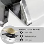 weesire Black and Grey Curtains Modern Striped Decorative 50% Light Blocking Darkening Grommet Grey Curtain for Living Room Villa, Bedroom Gray and White 2 Panels Set, 52x84 Inches