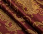 GLORY RUGS Jacquard Luxury Window 2 Panel Set Burgundy Gold Curtain with Attached Valance and Backing Bedroom Living Room Dining 2 Curtains 55x84 inches Each Jana