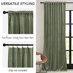 RYB HOME Sage Green Velvet Curtains 84 inches, Room Darkening Super Soft Velvet Drapes with Pleat Tape for Living Room, Thermal Insulated Window Treatment for Bedroom, W52 x L84 inch, 2 Panels