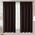 BGment Brown Blackout Curtains 63 Inches Long for Bedroom - Thermal Insulated Window Drapes with Rod Pocket Room Darkening for Living Room, 42 x 63 Inch, 2 Panels