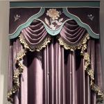 Private Customization Elegant Purple Velvet Embroidery Curtains for Living Room Bedroom French Window Custom Villa Valance