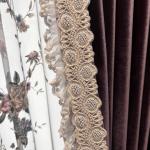 Private Customization Elegant Purple Velvet Embroidery Curtains for Living Room Bedroom French Window Custom Villa Valance