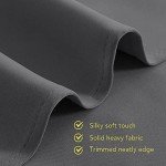 NICETOWN Grey Kitchen Blackout Short Curtain Panels for Bedroom, Thermal Insulated Grommet Top Blackout Draperies and Drapes (2 Panels, W42 x L45 -Inch, Grey)