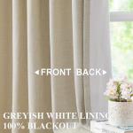 Vision Home Sand Pinch Pleated Full Blackout Curtains Linen Blended Room Darkening Window Curtains 90 inch for Living Room Bedroom Thermal Insulated Pinch Pleat Drapes with Hooks 2 Panel 40" Wx90 L