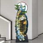 Peacock fountain indoor and outdoor, using living room water curtain wall, office garden entrance decorative floor to floor