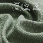 Chyhomenyc 2 Panels Short Kitchen Tiers Half Window Semi Sheer Curtains 36 Inch Length for Kitchen Bathroom Small Windows, Faux Linen Slub Textured Cafe Curtains, Sage Green, Each 30x36 inch