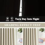 Vision Home Sand Pinch Pleated Full Blackout Curtains Linen Blended Room Darkening Window Curtains 90 inch for Living Room Bedroom Thermal Insulated Pinch Pleat Drapes with Hooks 2 Panel 40" Wx90 L