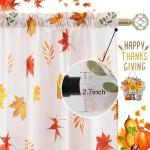 youleyar Fall Curtains for Living Room, 84 Inch Length Rod Pocket Thanksgiving Curtian Panels, Autumn Falling Maple Leaves Window Drapes for Bedroom Dining Room Drapes, 52" W x 84" L