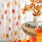 youleyar Fall Curtains for Living Room, 84 Inch Length Rod Pocket Thanksgiving Curtian Panels, Autumn Falling Maple Leaves Window Drapes for Bedroom Dining Room Drapes, 52" W x 84" L