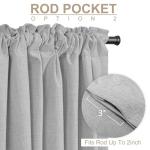100% Blackout Shield Linen Blackout Curtains for Bedroom 84 Inches Long, Back Tab/Rod Pocket Living Room Drapes, Thermal Insulated Blackout Curtains 2 Panels Set, 50" W x 84" L, Grey