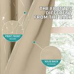 BGment Room Darkening Curtains 84 Inches Long, Grommet Thermal Insulated Blackout Curtains with Wave Line and Dots Printed for Bedroom, 2 Panels, Each 52 x 84 Inch, Beige