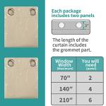 BGment Room Darkening Curtains 84 Inches Long, Grommet Thermal Insulated Blackout Curtains with Wave Line and Dots Printed for Bedroom, 2 Panels, Each 52 x 84 Inch, Beige