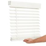 LOTUS & WINDOWARE Cordless 2-inchFaux Wood Blind 25" Wide x 72" Long,(Soft White-Antique White),Smooth, Room Darkening, Horizontal Blinds for Living Room, Bedroom, Interior Door Windows - 25 x 72,Sof