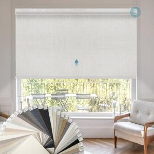 WEFFORT Motorized Blind,Work with Homekit Thread-Enabled, 100% Blackout Smart Shades with Remote Control, Electric Roller Shade,Multi-Color Samples