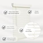 LOTUS & WINDOWARE Cordless 2-inchFaux Wood Blind 25" Wide x 72" Long,(Soft White-Antique White),Smooth, Room Darkening, Horizontal Blinds for Living Room, Bedroom, Interior Door Windows - 25 x 72,Sof